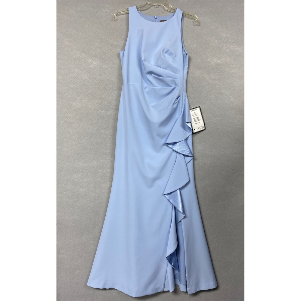 Vince Camuto Women 6P Gown Sky Blue Ruffle Sleeveless Formal VCMP0772 Maxi